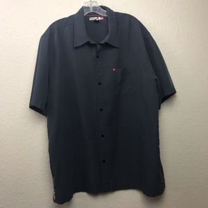 Quicksilver Gray Shirt Front Button Up